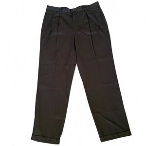 Hathaway Formal Mens Black Pleated Cuffed Trousers Size‎ 38/32 Dress Pants